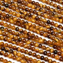 イエロータイガーアイ 丸玉 2mm【1連販売】▽ タイガーズアイ 虎目石 Tiger's eye ラウンド 丸ビーズ 連売り 天然石 ビーズ パワーストーン パ...