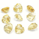 シトリン ハートファセットカット 8mm ［プレミアムカット］▽ シトリントパーズ 黄水晶 Citrine 11月の誕生石 粒売り 天然石 ビーズ パワーストーン パーツ アクセサリー 素材 材料