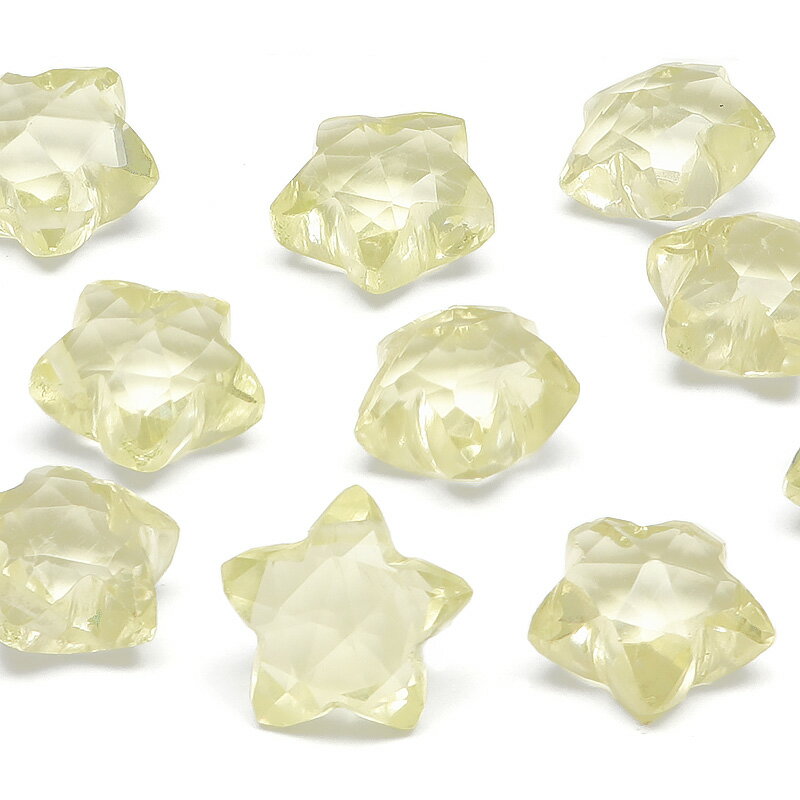 【粒販売】レモンクォーツ スターカット 8mm【2粒販売】▽ レモン水晶 硫黄水晶 Lemon quartz 粒売り 天然石 ビーズ パワーストーン パーツ アクセサリー 素材 材料