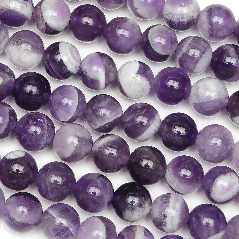 ファントムアメジスト 丸玉 6mm【1連販売】▽ ケープアメジスト シェプロンアメジスト ゴーストアメジスト Amethyst 2月の誕生石 ラウンド 丸ビーズ...