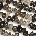 ブラジル産 スモーキークォーツ チップ 4～12mm［ロング連］【1連販売】▽ 煙水晶 Smoky quartz さざれ 連売り 天然石 ビーズ パワーストーン パーツ アクセサリー 素材 材料