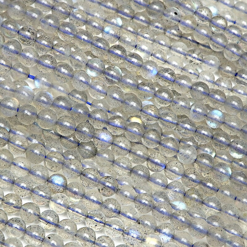 ラブラドライト 丸玉 3mm【1連販売】▽ ラブラドレッセンス 曹灰長石 Labradorite ラウンド 丸ビーズ 連売り 天然石 ビーズ パワーストーン パ...