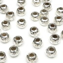 カレンシルバー ビーズ 7×6mm【2コ販売】▽ シルバー950 ブリタニアシルバー ハンドメイド パーツ アクセサリー クラフト パーツ 手作り 金具 シルバ...