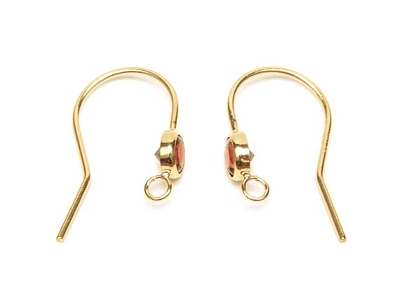 14KGF ピアスフック typeBN［ガーネット］【1ペア販売】▽ パーツ アクセサリー クラフト 金具 USA製 14Kゴールドフィルド 14金ゴールドフィルド 14K Gold Filledのサムネイル