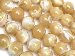 マザーオブパール ベージュ 丸玉 8mm No.3【1連販売】▽ シェル 真珠母貝 MOP Mother of pearl ラウンド 丸ビーズ 連売り 天然石 ビーズ パワーストーン パーツ アクセサリー 素材 材料