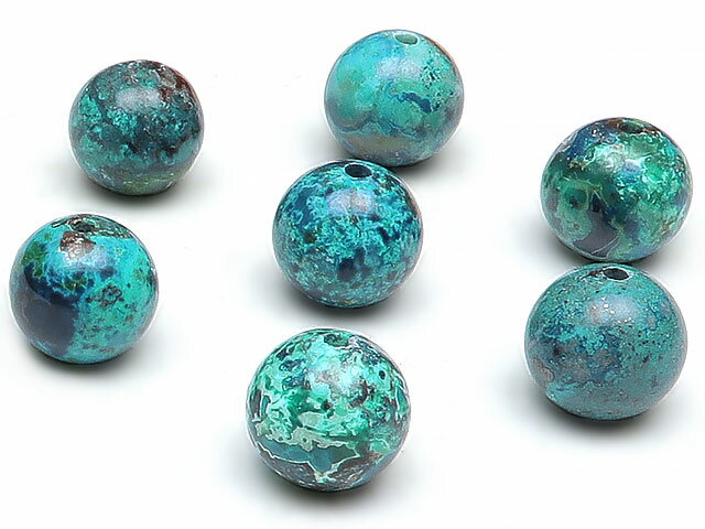 コンゴ産 クリソコラ 丸玉 8mm▽ クリソコーラ 珪孔雀石 エイラットストーン Chrysocolla ラウンド 丸ビーズ 粒売り 天然石 ビーズ パワーストーン パーツ アクセサリー 素材 材料