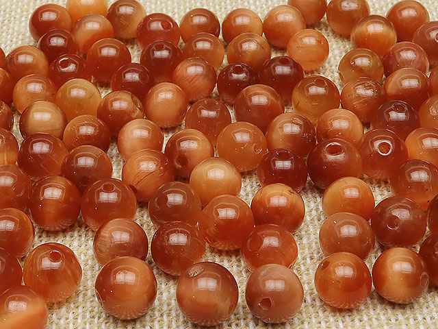 【粒販売】オレンジタイガーアイ 丸玉 6mm No.2【8粒販売】▽ タイガーズアイ 虎目石 Tiger's eye ラウンド 丸ビーズ 粒売り 天然石 ビーズ パワーストーン パーツ アクセサリー 素材 材料 2