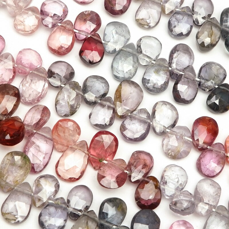 マルチカラースピネル ペアシェイプカット 5〜7mm【1連販売】▽ スピネル 尖晶石 Spinel 8月の誕生石 しずく 雫 連売り 天然石 ビーズ パワースト...