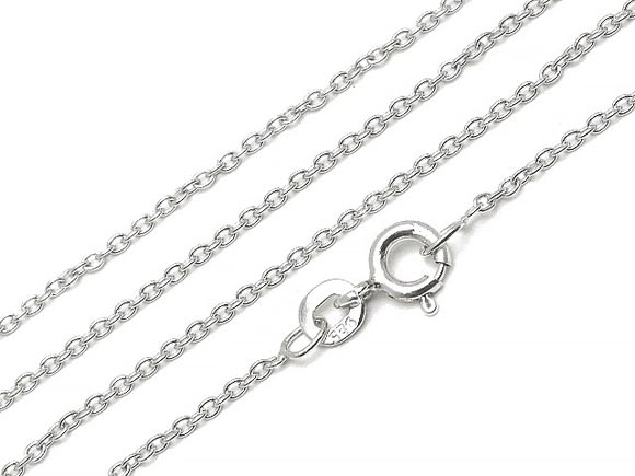 SILVER925 ネックレス あずきチェーン 1.5mm 60cm［純銀］【1コ販売】▽ シルバー925 チェーン パーツ アクセサリー クラフト 金具 925銀 スターリングシルバー Sterling Silver