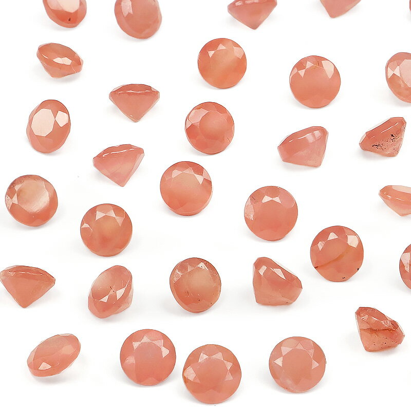 ペルー産 インカローズ コインファセットカット ルース 4mm【2コ販売】▽ ロードクロサイト 菱マンガン鉱 Incarose Rhodochrosite 裸石...