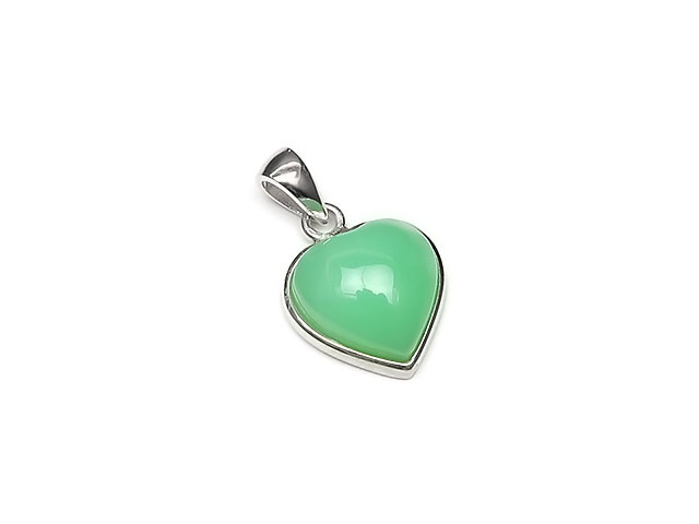 クリソプレーズ ペンダントトップ No.5【1点もの】▽ オーストラリア翡翠 緑玉髄 Chrysoprase ペンダント シルバー 天然石 ビーズ パワーストーン パーツ アクセサリー 素材 材料