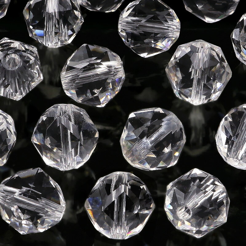 【粒販売】天然水晶 クリスタルクォーツ スターカット 丸玉 8mm［プレミアムカット］【6粒販売】▽ クリ..