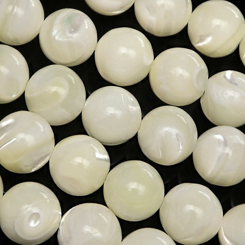 マザーオブパール ホワイト 丸玉 10mm【1連販売】▽ シェル 真珠母貝 MOP Mother of pearl ラウンドカット 連売り 天然石 ビーズ パワ...