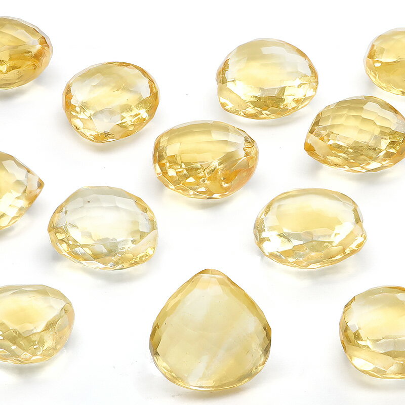 【粒販売】ブラジル産 シトリン マロンカット 8×4mm【2粒販売】▽ シトリントパーズ 黄水晶 Citrine 11月の誕生石 しずく 雫 粒売り 天然石 ビ...