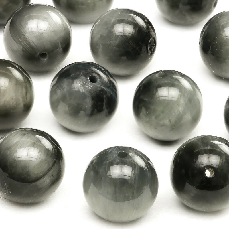 【粒販売】ブラジル産 イーグルアイ 丸玉 10mm【2粒販売】▽ グレータイガーアイ 鷲目石 Eagle eye ラウンド 丸ビーズ 粒売り 天然石 ビーズ パ...