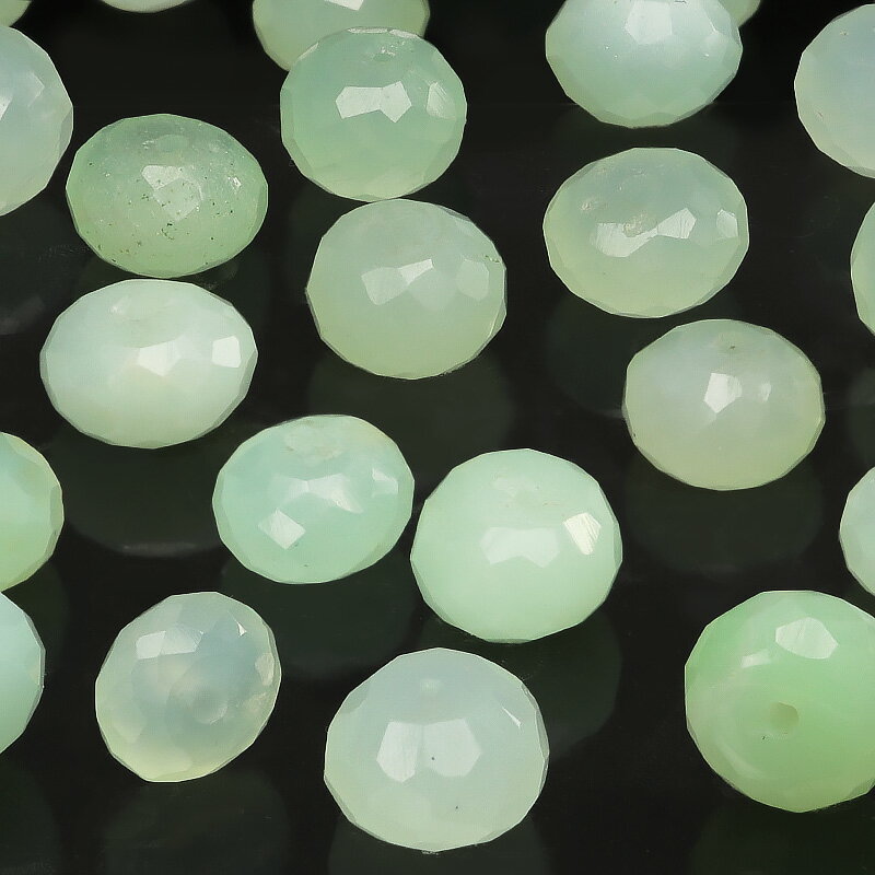 【粒販売】アフリカ産 クリソプレーズ ボタンカット 6〜7mm【4粒販売】▽ オーストラリア翡翠 緑玉髄 Chrysoprase 粒売り 天然石 ビーズ パワー...