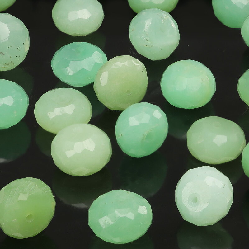 【粒販売】アフリカ産 クリソプレーズ ボタンカット 6〜7mm【4粒販売】▽ オーストラリア翡翠 緑玉髄 Chrysoprase 粒売り 天然石 ビーズ パワー...