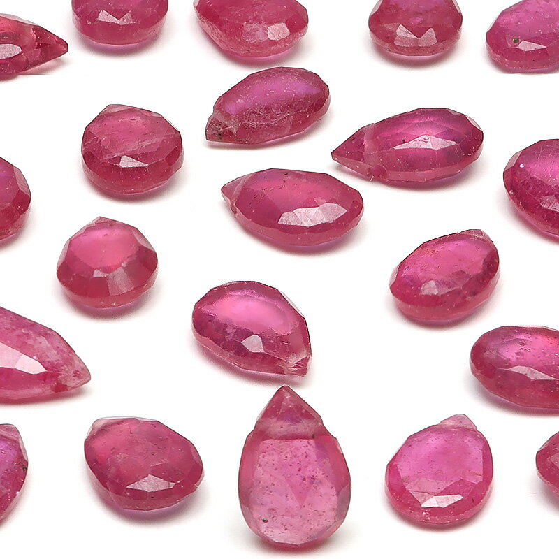 【粒販売】ルビー ペアシェイプカット 9〜10mm【3粒販売】▽ 紅玉 Ruby 7月の誕生石 宝石の女王 しずく 雫 粒売り 天然石 ビーズ パワーストーン ...