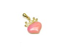 クイーンコンクシェル ハート ペンダントトップ［18KGP］【1コ販売】▽ コンク貝 ピンクガイ Queen conch shell ペンダント シルバー 天然石 ビーズ パワーストーン パーツ アクセサリー 素材 材料