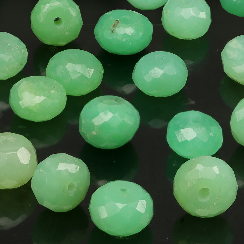 【粒販売】アフリカ産 クリソプレーズ ボタンカット 6〜7mm【4粒販売】▽ オーストラリア翡翠 緑玉髄 Chrysoprase 粒売り 天然石 ビーズ パワー...