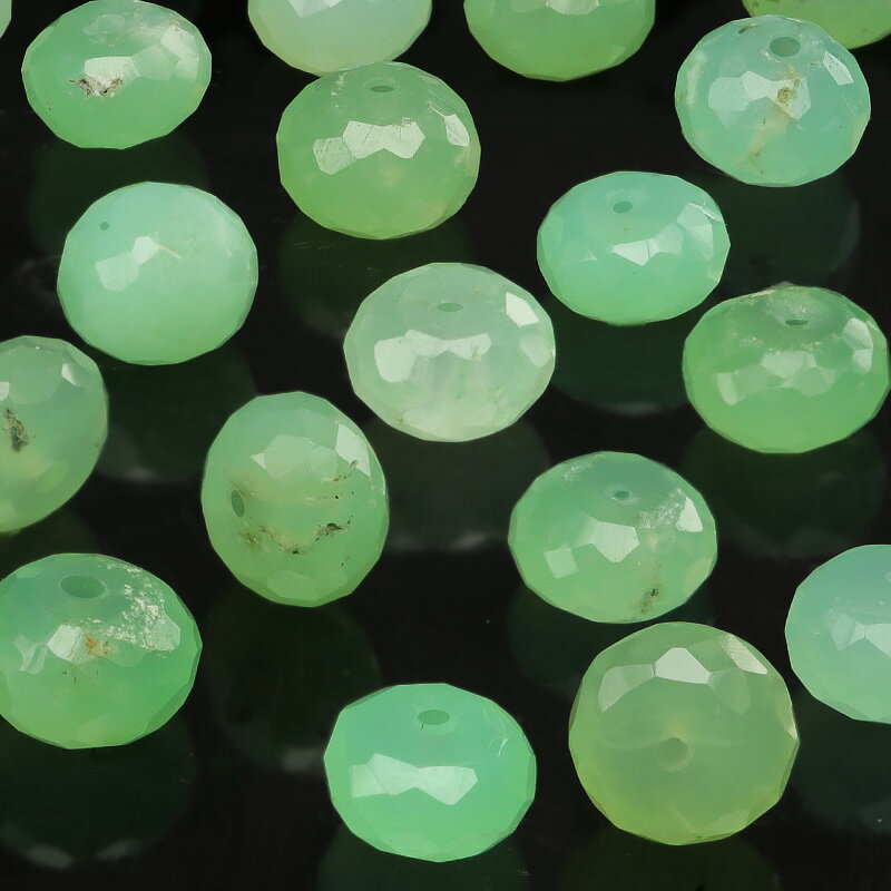 【粒販売】アフリカ産 クリソプレーズ ボタンカット 6〜7mm【4粒販売】▽ オーストラリア翡翠 緑玉髄 Chrysoprase 粒売り 天然石 ビーズ パワー...