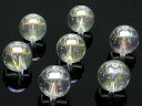 【粒販売】レインボーオーラ 丸玉 8mm【12粒販売】▽ クリスタル 水晶 蒸着水晶 Crystal 4月の誕生石 ラウンド 丸ビーズ 粒売り 天然石 ビーズ パワーストーン パーツ アクセサリー 素材 材料