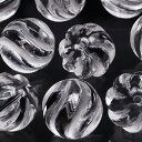 【粒販売】天然水晶 クリスタルクォーツ S字彫刻 丸玉 12mm【4粒販売】▽ クリスタル 水晶 本水晶 ロッククリスタル 水精 石英 Crystal quar...