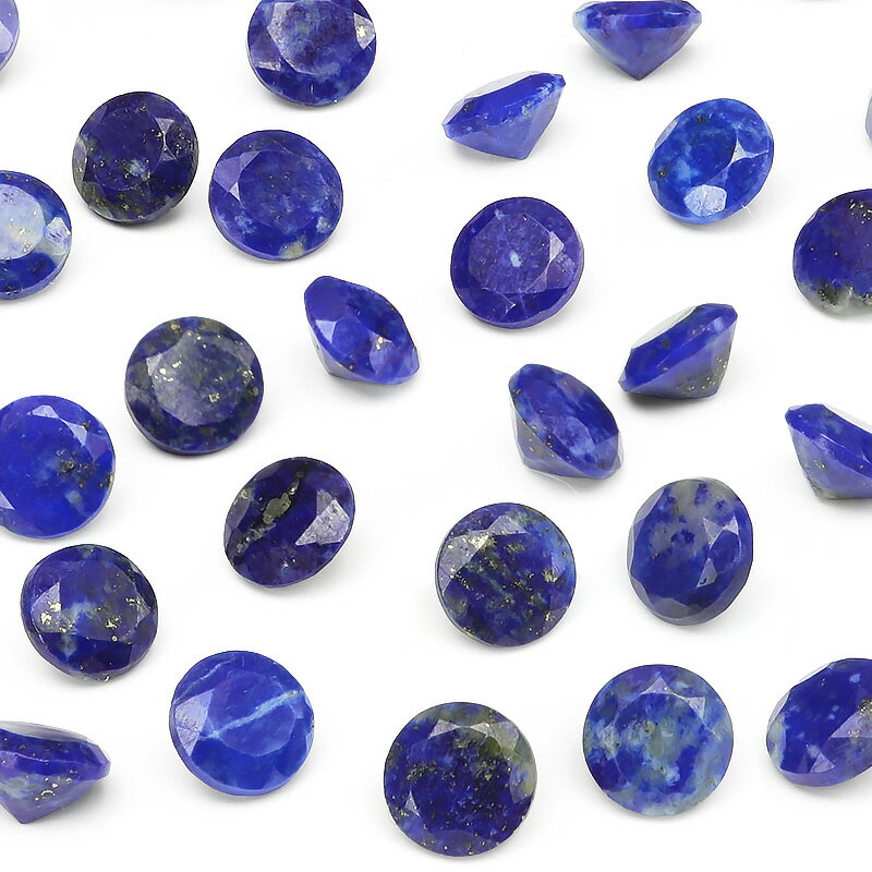 アフガニスタン産 ラピスラズリ コインファセットカット ルース 5mm【5コ販売】▽ ラズライト 瑠璃 青金石 Lapis lazuli 12月の誕生石 ラウン...