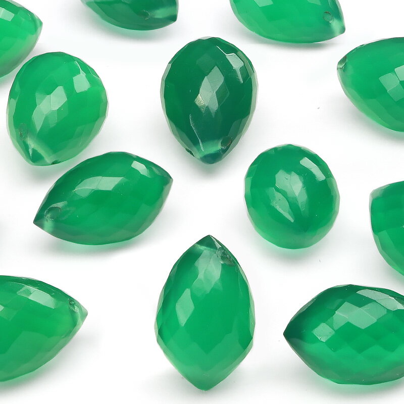 【粒販売】インド産 グリーンオニキス マーキスカット 10〜11mm【2粒販売】▽ グリーンメノウ グリーンアゲート 瑪瑙 Onyx Agate 粒売り 天然石...