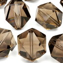 【粒販売】スモーキークォーツ トライアングル 20面カット 16mm【3粒販売】▽ 煙水晶 Smoky quartz ラウンドカット 粒売り 天然石 ビーズ パワーストーン パーツ アクセサリー 素材 材料