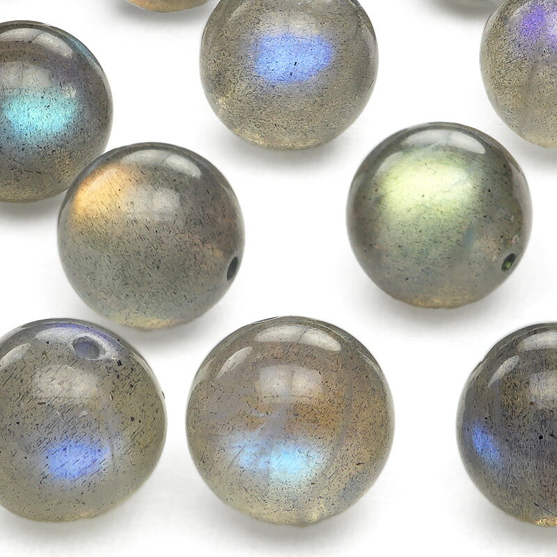 【粒販売】マダガスカル産 ラブラドライト 丸玉 10mm【2粒販売】▽ ラブラドレッセンス 曹灰長石 Labradorite ラウンド 丸ビーズ 粒売り 天然石...
