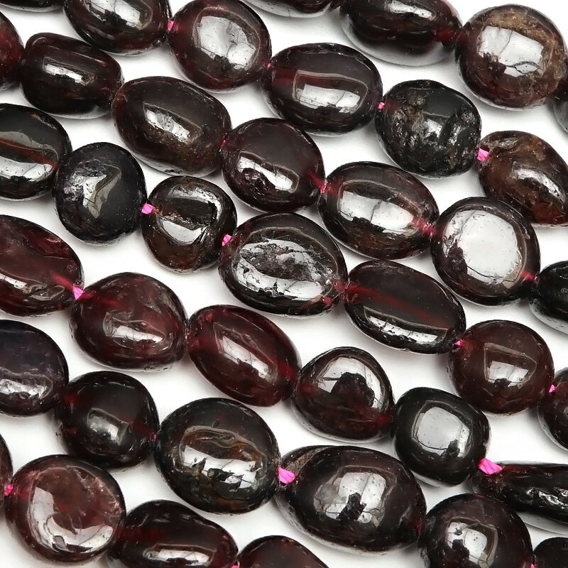 ガーネット ナゲット 7〜12mm【1連販売】▽ レッドガーネット パイロープ 1月の誕生石 柘榴石 ざくろ石 Garnet タンブル 連売り 天然石 ビーズ ...