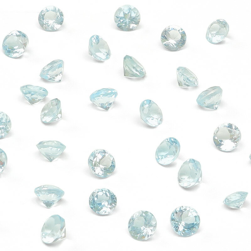 ブラジル産 スカイブルートパーズ コインファセットカット ルース 3mm【8コ販売】▽ トパーズ ブルートパーズ Topaz 11月の誕生石 裸石 ラウンドカッ...