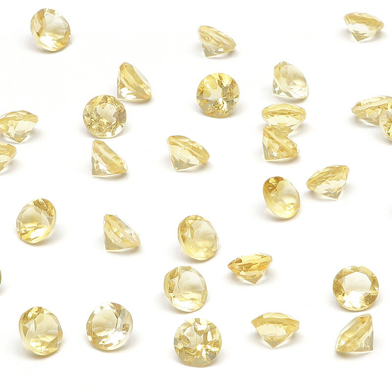 ブラジル産 シトリン コインファセットカット ルース 3mm【6コ販売】▽ シトリントパーズ 黄水晶 Citrine 11月の誕生石 裸石 ラウンドカット 粒売り 天然石 ビーズ パワーストーン パーツ アクセサリー 素材 材料