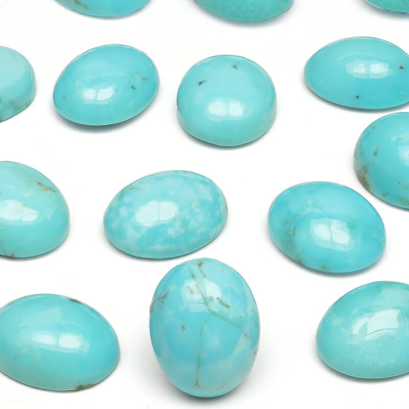 アリゾナ州キングマン産 ターコイズ(キングマンターコイズ) オーバル カボション 10×8mm【2コ販売】▽ ターコイズ スカイストーン トルコ石 Turquo...