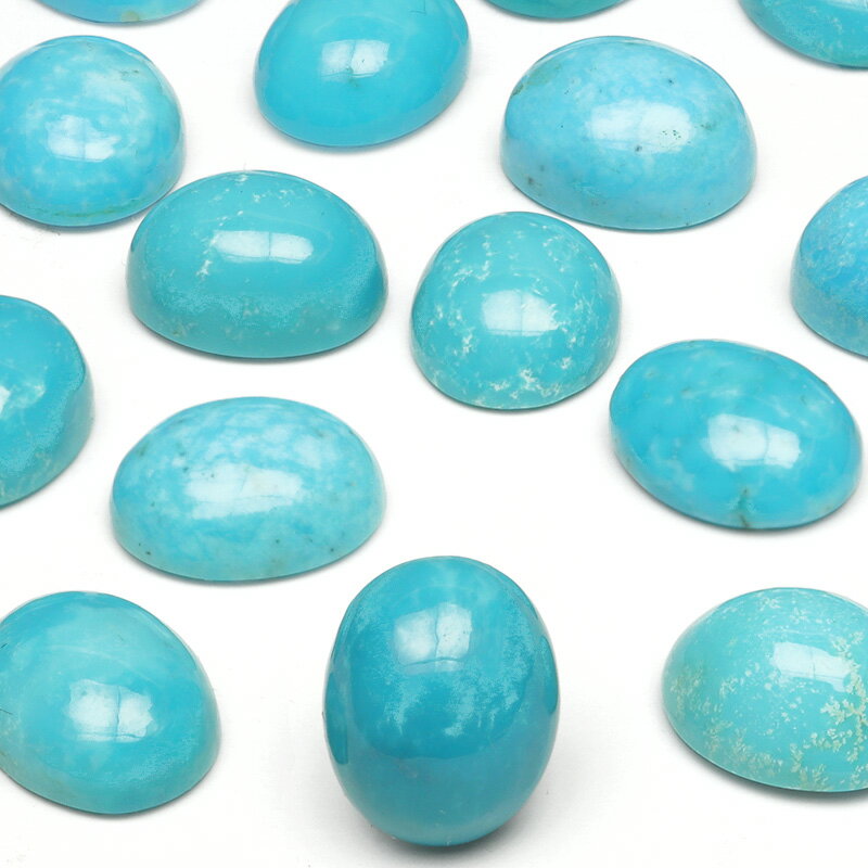 アリゾナ州キングマン産 ターコイズ(キングマンターコイズ) オーバル カボション 10×8mm【2コ販売】▽ ターコイズ スカイストーン トルコ石 Turquo...