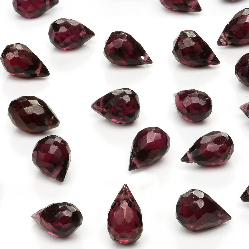 【粒販売】インド産 ロードライトガーネット ドロップカット 6×4mm【4粒販売】▽ パープルガーネット パイロープ アルマンディン 1月の誕生石 柘榴石 ざく...