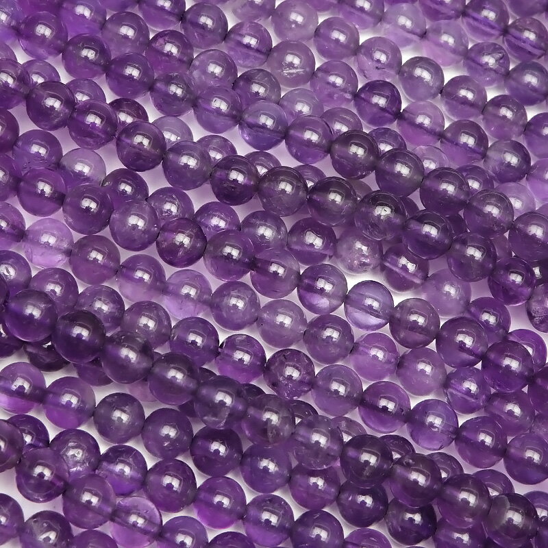 アメジスト 丸玉 4mm【1連販売】▽ アメシスト 紫水晶 Amethyst 2月の誕生石 ラウンド 丸ビーズ 連売り 天然石 ビーズ パワーストーン パーツ ...