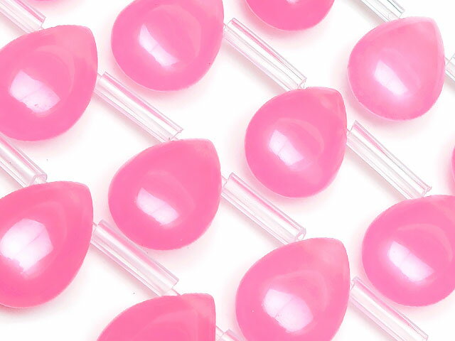 ピンクカラージェード ペアシェイプ 12×9mm【1連販売】▽ クォーツァイト 珪岩 Jade しずく 雫 連売り 天然石 ビーズ パワーストーン パーツ アク...