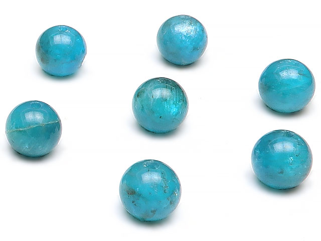 【粒販売】ブラジル産 ブルーアパタイト 丸玉 6mm No.2【8粒販売】▽ 燐灰石 Apatite ラウンド 丸ビーズ 粒売り 天然石 ビーズ パワーストーン パーツ アクセサリー 素材 材料