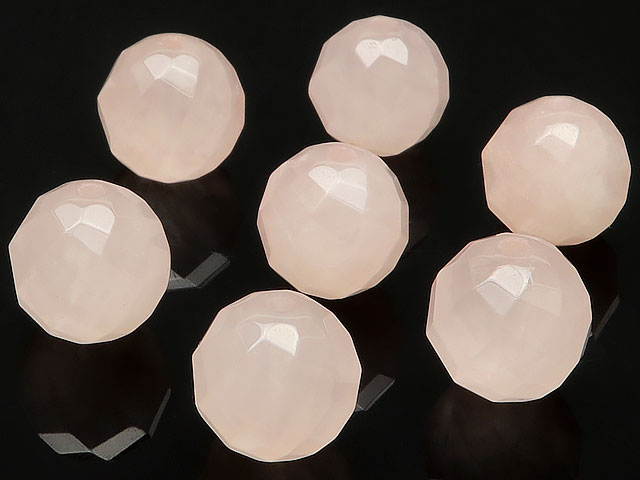 ローズクォーツ 72面ツイストカット 丸玉 10mm▽ 紅水晶 バラ石英 Rose quartz 10月の誕生石 ラウンドカット 粒売り 天然石 ビーズ パワーストーン パーツ アクセサリー 素材 材料