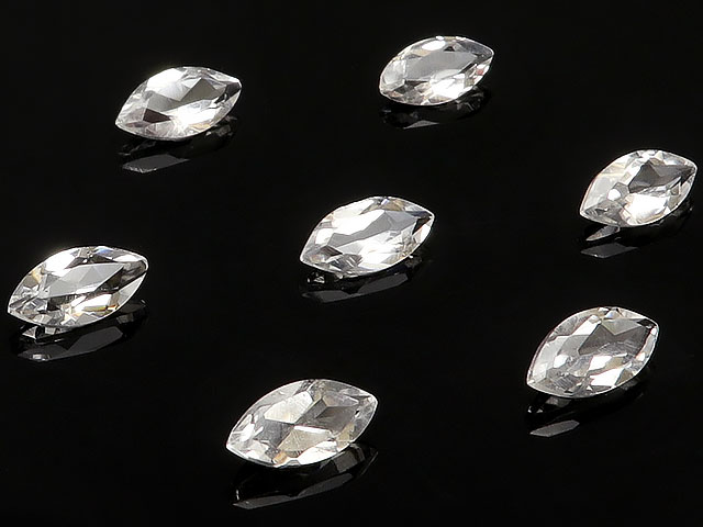 天然水晶 クリスタルクォーツ マーキスファセットカット ルース 7~8mm【16コ販売】▽ クリスタル 水晶 本水晶 ロッククリスタル 水精 石英 Crystal quartz 4月の誕生石 裸石 粒売り 天然石 ビーズ パワーストーン パーツ アクセサリー 素材 材料