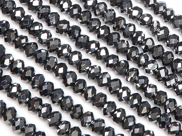 テラヘルツ ボタンカット 2×1mm［プレミアムカット］【1連販売】▽ テラヘルツ鉱石 Terahertz テラヘルツ波 ケイ素 連売り ビーズ パワーストーン パーツ アクセサリー 素材 材料