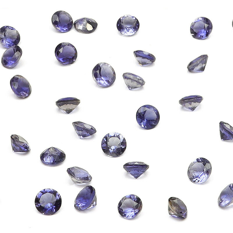 マダガスカル産 アイオライト コインファセットカット ルース 3mm【6コ販売】▽ コーディエライト ダイクロアイト 菫青石 Iolite 9月の誕生石 裸石 ...