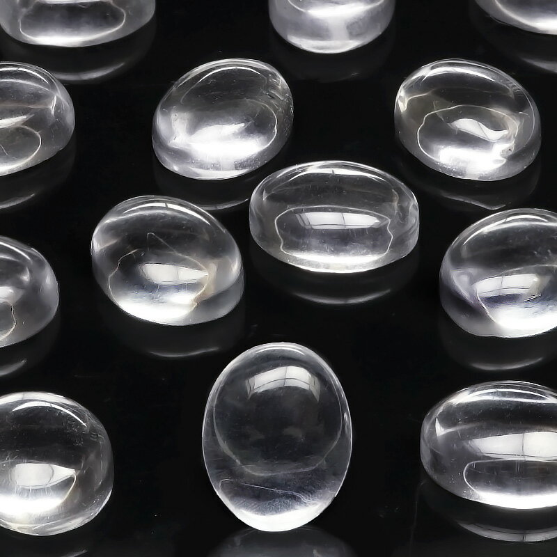 ブラジル産 天然水晶 クリスタルクォーツ オーバル カボション 10×8mm【4コ販売】▽ クリスタル 水晶 本水晶 ロッククリスタル 水精 石英 Crysta...