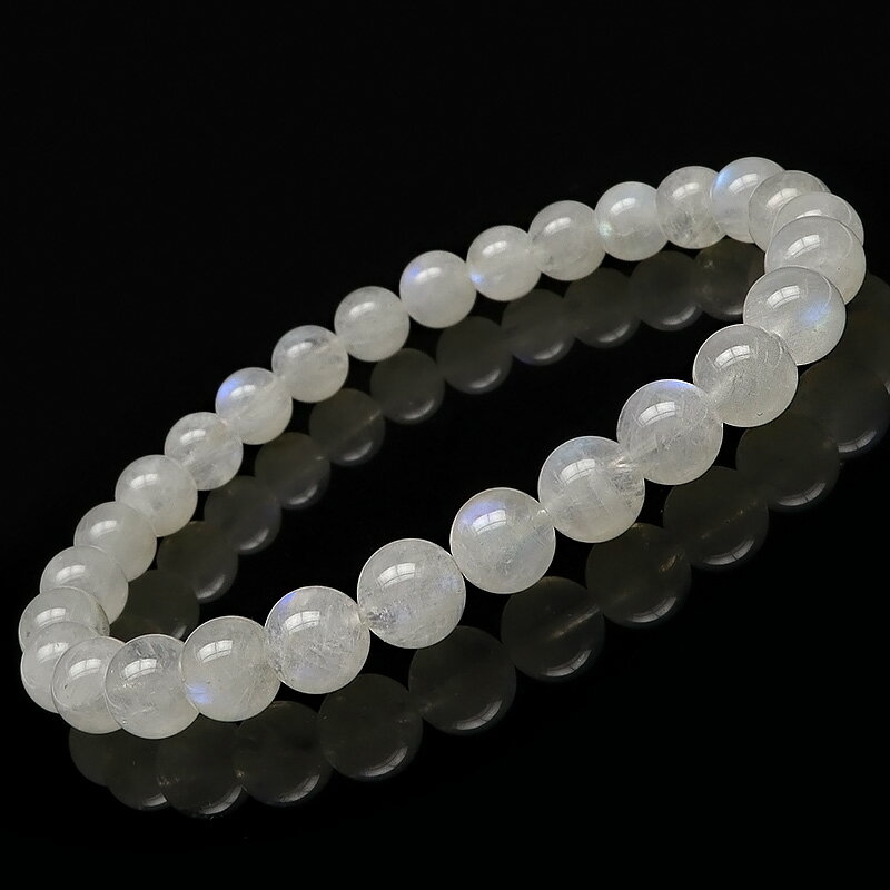 レインボームーンストーン 丸玉ブレス 6mm【1コ販売】▽ ムーンストーン ホワイトラブラドライト Moonstone 6月の誕生石 ブレスレット 数珠 ラウン...
