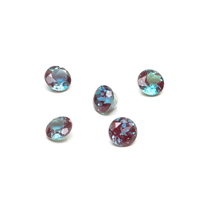 合成アレキサンドライト コインファセットカット ルース 4mm【1コ販売】▽ アレクサンドライト 変彩金緑石 Alexandrite 6月の誕生石 裸石 ラウンドカット 粒売り 天然石 ビーズ パワーストーン パーツ アクセサリー 素材 材料