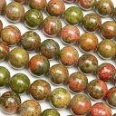 ユナカイト 丸玉 6mm【1連販売】▽ ユニカイト ユナカ石 緑簾石 Unakite ラウンド 丸ビーズ 連売り 天然石 ビーズ パワーストーン パーツ アクセ...