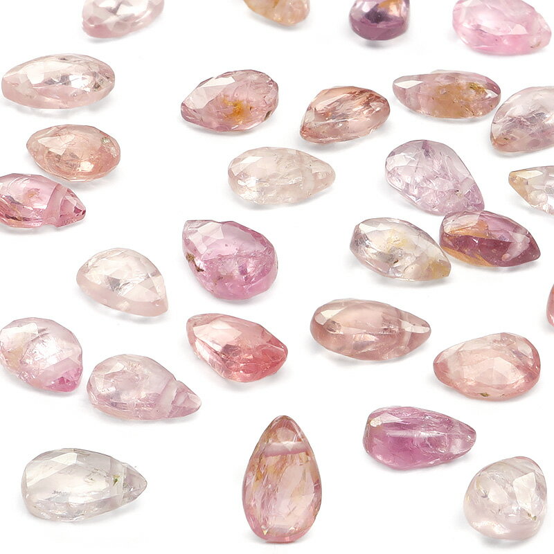 【粒販売】ビルマ産 マルチカラーピンクスピネル ペアシェイプカット 6〜7mm【3粒販売】▽ スピネル 尖晶石 Spinel 8月の誕生石 しずく 雫 粒売り ...