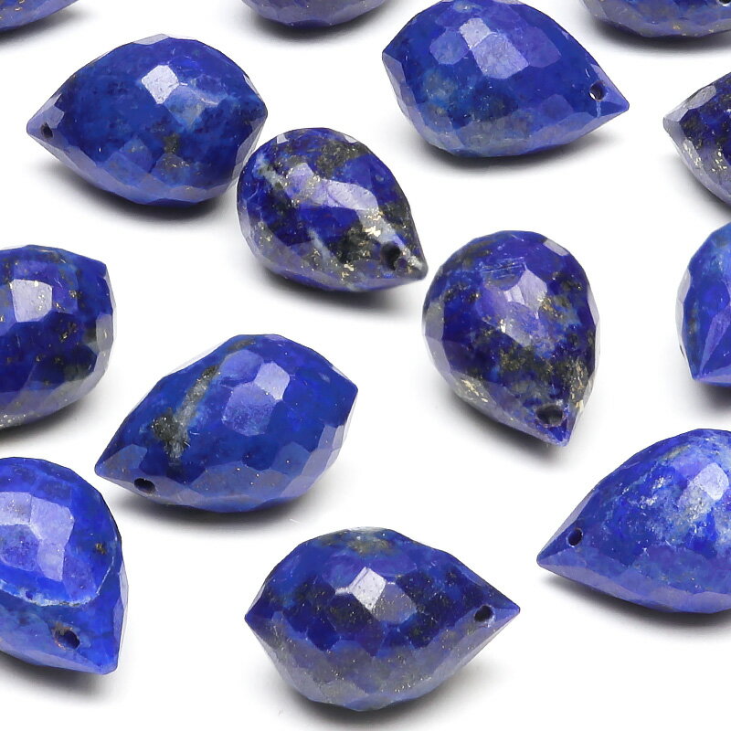 【粒販売】ラピスラズリ ドロップカット 10～11mm【3粒販売】▽ ラズライト 瑠璃 青金石 Lapis lazuli 12月の誕生石 しずく 雫 粒売り 天然石 ビーズ パワーストーン パーツ アクセサリー 素材 材料